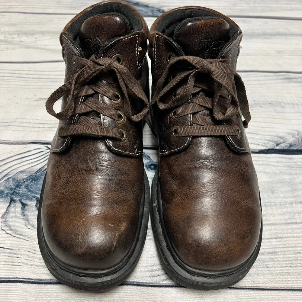 Vintage Dr Martens Brown Leather Ankle Boots Size 9
